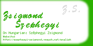 zsigmond szephegyi business card